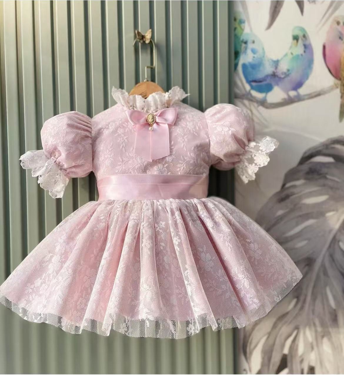 Baby Clothing Dresser - 0-12Y Baby Mädchen Sommer Rosa Mesh