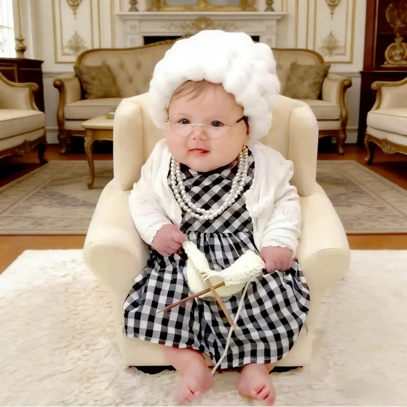 Baby Clothing Dividers - Neugeborenen-Fotografie-Requisiten: Oma-Outfit für Babymädchen, Opa-Kostüm für