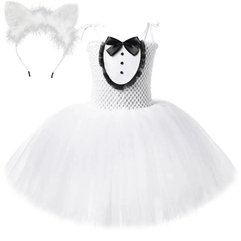 Weißes schwarzes Katzen-Tutu-K – Baby Clothing Dresser Bewertung und Preis